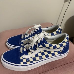 Blue checkered vans women’s 9/men’s 7.5 great cond